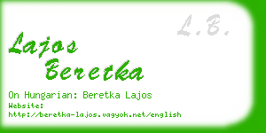 lajos beretka business card